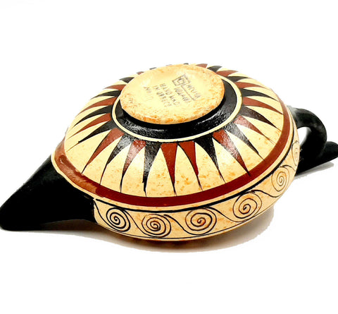 Greek Ceramic lamp ,Corinthian art Painting,Length 20cm, Width 12cm - ifigeneiaceramics