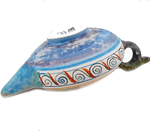 Greek Ceramic lamp  ,Cretan art Painting,Length 20cm, Width 12cm - ifigeneiaceramics