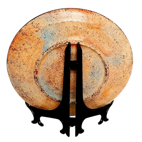 Greek Ceramics Plate 28cmMulticolored,God Poseidon with Goddess Athena