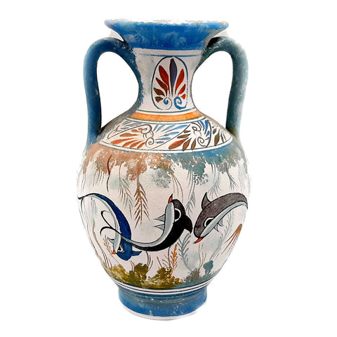 Greek Cretan Amphora 22cm,Minoan Art Pottery - ifigeneiaceramics