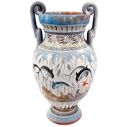 Greek Cretan Volute Krater 40cm,Minoan Art Pottery - ifigeneiaceramics
