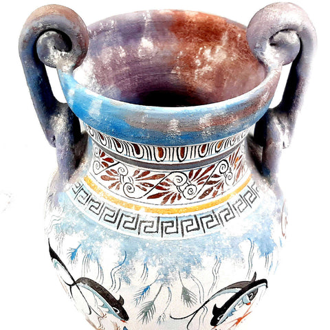 Greek Cretan Volute Krater 40cm,Minoan Art Pottery - ifigeneiaceramics
