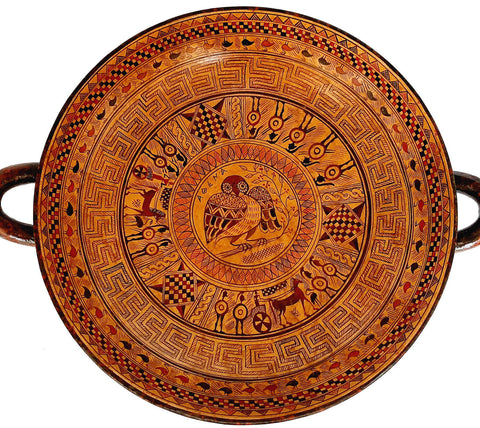 Greek Pottery Kylix 26cm diameter,Geometric Art