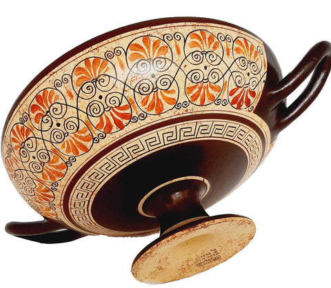 Greek Pottery  Kylix 31cm,God Dionysus with Satyrs - ifigeneiaceramics