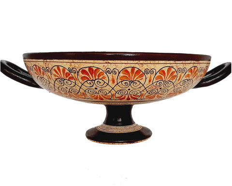 Greek Pottery  Kylix 31cm,God Dionysus with Satyrs - ifigeneiaceramics