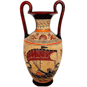 Greek Pottery Amphora Vase 35cm,Paris abducts Helen - ifigeneiaceramics