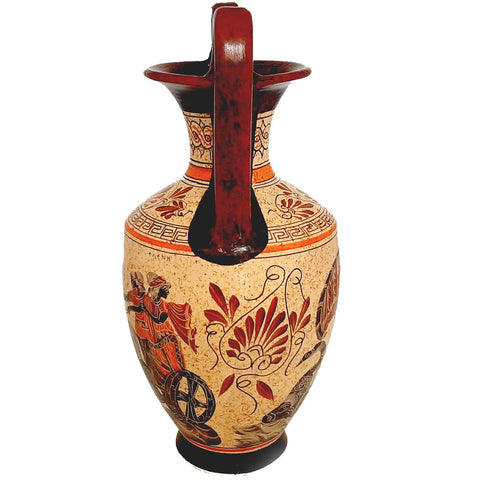 Greek Pottery Amphora Vase 35cm,Paris abducts Helen - ifigeneiaceramics