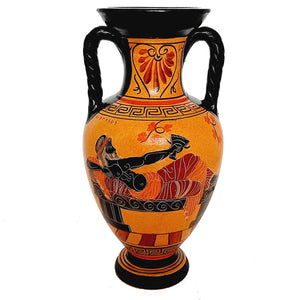 Greek Pottery Vase Amphora 26cm,Showing Goddess Aphrodite and God Dionysus - ifigeneiaceramics