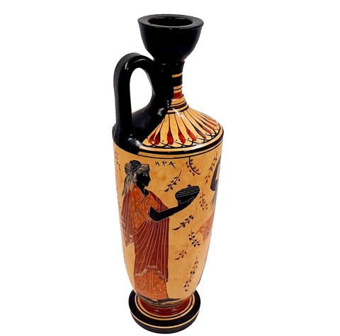 Greek Pottery Vase,Lekythos 35cm,showing Olympian Gods from Greek Mythology - ifigeneiaceramics