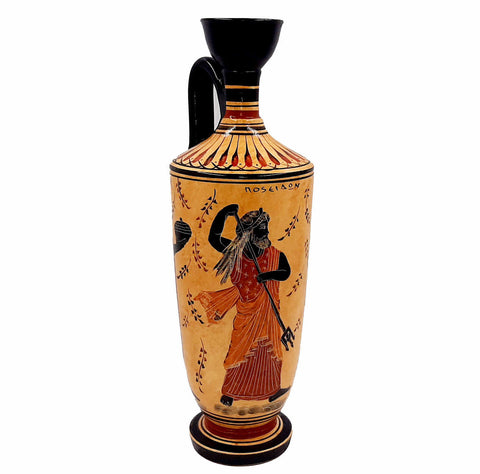 Greek Pottery Vase,Lekythos 35cm,showing Olympian Gods from Greek Mythology - ifigeneiaceramics