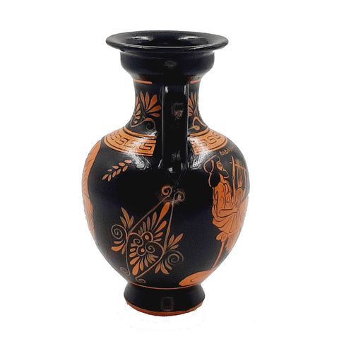 Greek Pottery ,Red figure Amphora 17cm,Hercules with Nemean Lion - ifigeneiaceramics