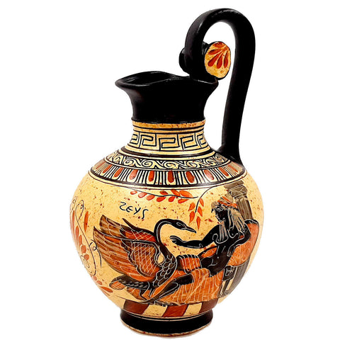 Greek Jar, Rhodian Oinochoe 26cm,Phaethon,God Zeus,Leda,Swan - ifigeneiaceramics