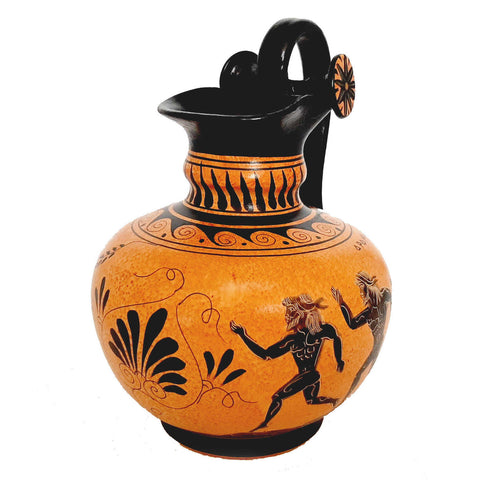 Ancient Greek Pottery ,Rhodian Oinochoe 20cm,shows themes from Ancient Olympics - ifigeneiaceramics