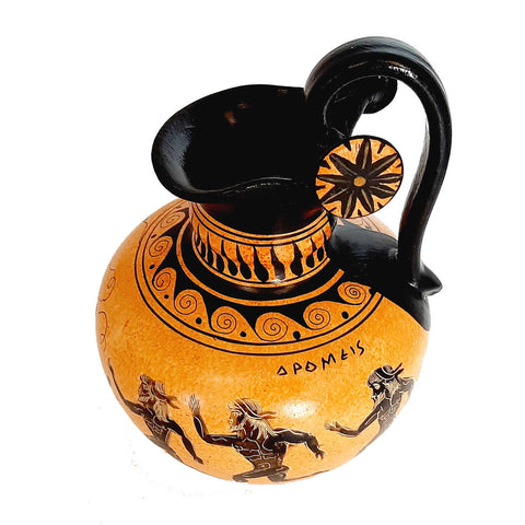 Ancient Greek Pottery ,Rhodian Oinochoe 20cm,shows themes from Ancient Olympics - ifigeneiaceramics