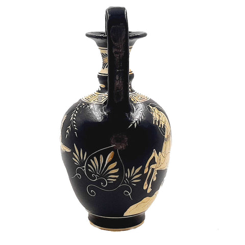 Greek White figure Amphora,Pot 24cm,Achilles and God Zeus