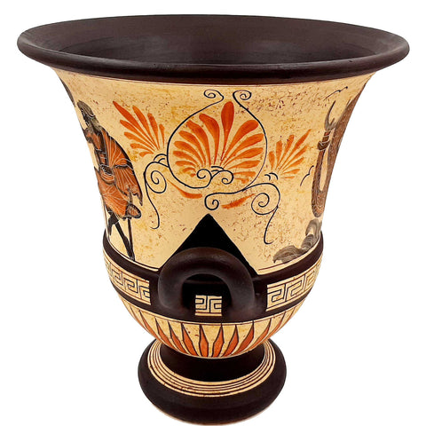 Krater 26cm,Ancient Greek Pottery,Showing Classroom Situatuions and Triton - ifigeneiaceramics