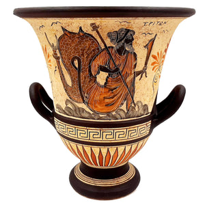 Krater 26cm,Ancient Greek Pottery,Showing Classroom Situatuions and Triton - ifigeneiaceramics