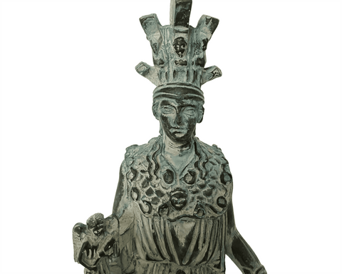 Pallas Athena Statue,Greek Goddess, Green Plaster Cast Sculpture 26,5cm