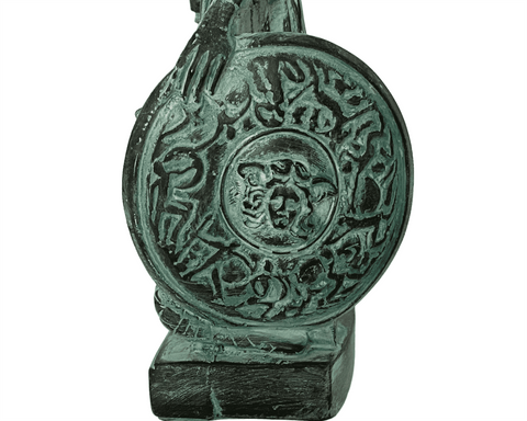 Pallas Athena Statue,Greek Goddess, Green Plaster Cast Sculpture 26,5cm