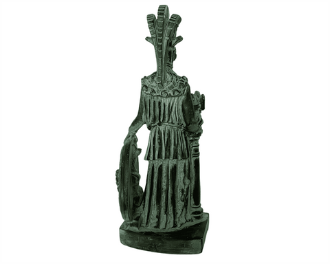 Pallas Athena Statue,Greek Goddess, Green Plaster Cast Sculpture 26,5cm