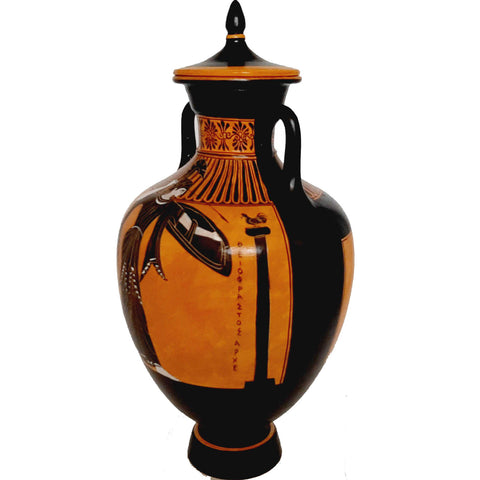 Panathenaic Black figure Amphora 39cm,shows Goddess Athena - ifigeneiaceramics
