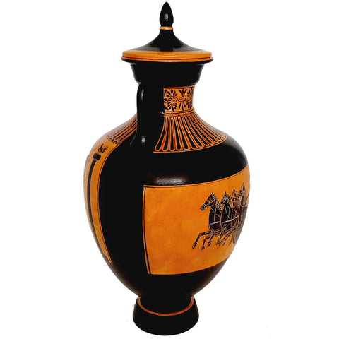 Panathenaic Black figure Amphora 39cm,shows Goddess Athena - ifigeneiaceramics
