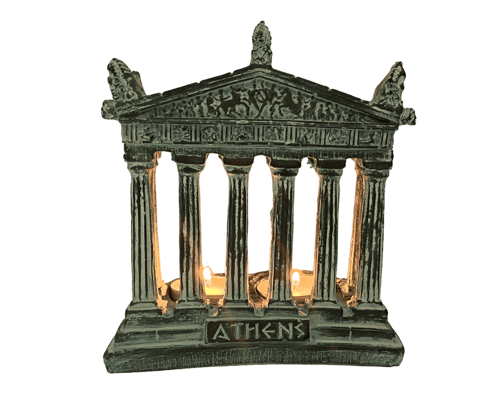 Parthenon Facade Statue ,8 Columns Doric order,Plaster Replica Scuplture Candlestick 14cm