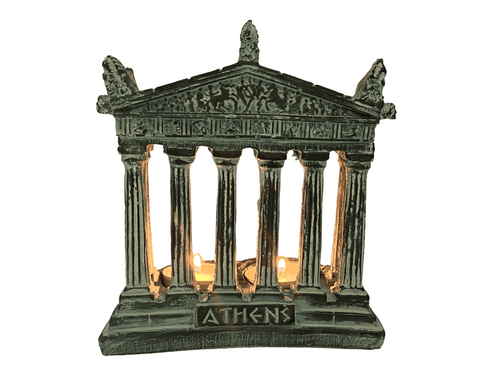 Parthenon Facade Statue ,8 Columns Doric order,Plaster Replica Scuplture Candlestick 14cm