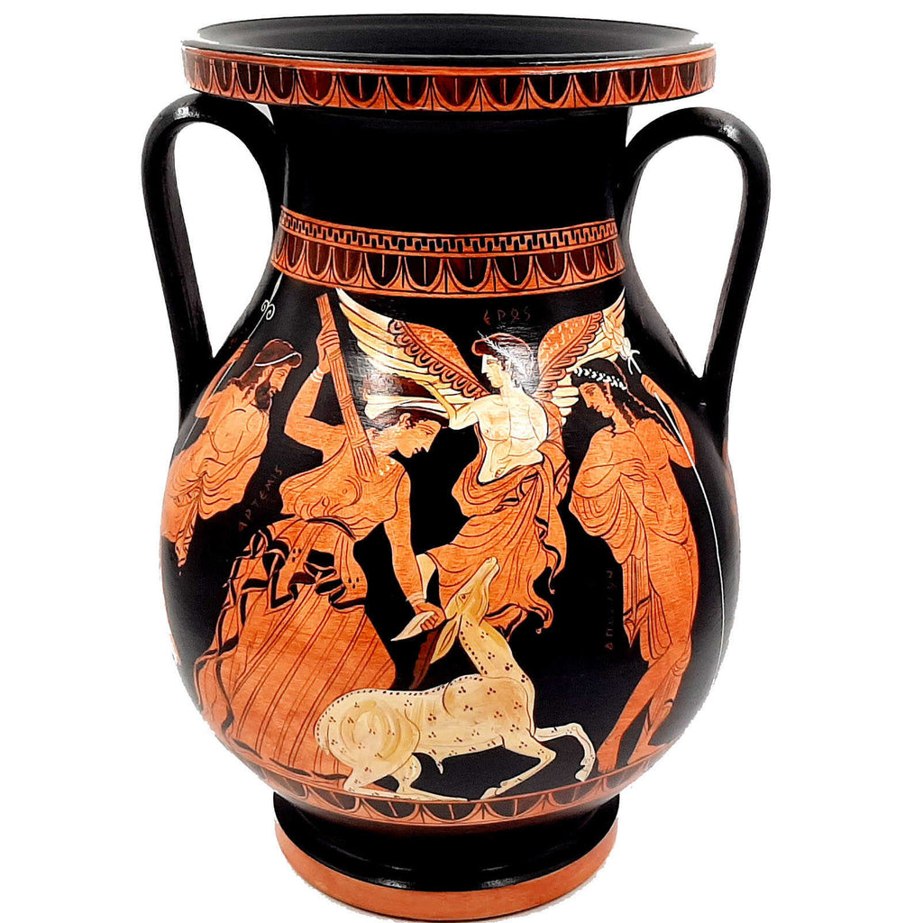 Pelike 31cm,Red figure,Goddess Artemis Hunting,God Apollo ,Nike,God Poseidon,Museum Replicas - ifigeneiaceramics