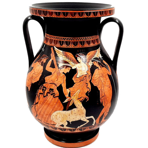 Pelike 31cm,Red figure,Goddess Artemis Hunting,God Apollo ,Nike,God Poseidon,Museum Replicas - ifigeneiaceramics