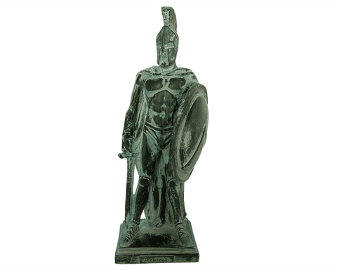 Plaster Sculpture 25,5cm,Statue of King of Sparta Leonidas with sword and shield