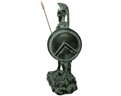 Plaster Sculpture 26cm,Statue of King Leonidas with spear and shield