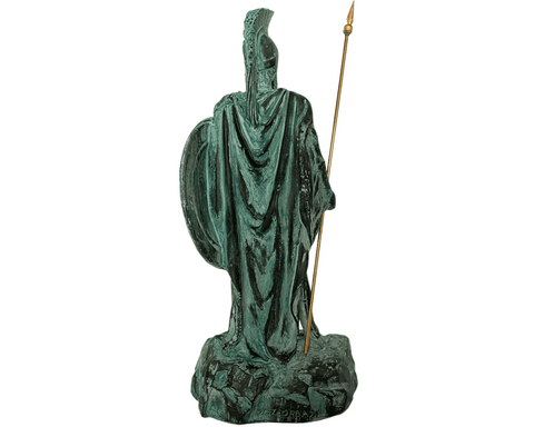 Plaster Sculpture 26cm,Statue of King Leonidas with spear and shield