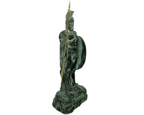 Plaster Sculpture 26cm,Statue of King Leonidas with spear and shield