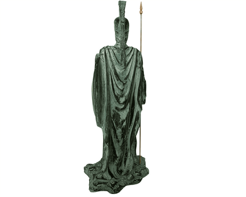 Plaster Sculpture 36cm,Statue of King Leonidas with spear and shield