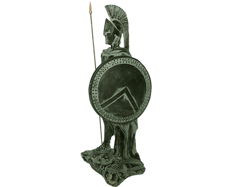 Plaster Sculpture 36cm,Statue of King Leonidas with spear and shield