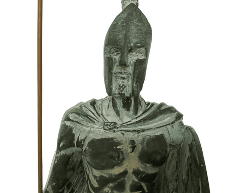 Plaster Sculpture 36cm,Statue of King Leonidas with spear and shield