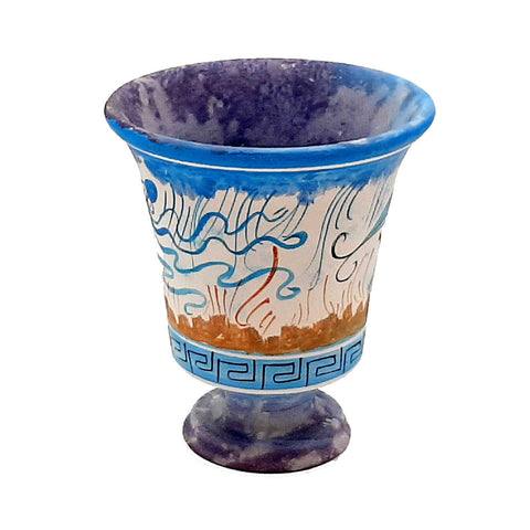 Pythagorean cup,Greedy Cup 11cm ,Minoan Art painting - ifigeneiaceramics