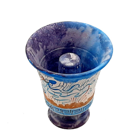 Pythagorean cup,Greedy Cup 11cm ,Minoan Art painting - ifigeneiaceramics