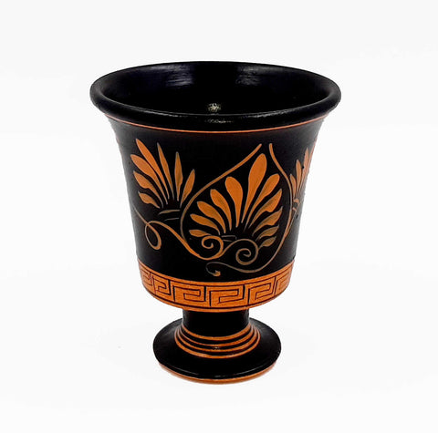 Pythagorean cup,Greedy Cup 11cm,Red Figure painting,Shows Pythagoras - ifigeneiaceramics