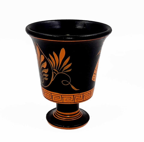 Pythagorean cup,Greedy Cup 11cm,Red Figure painting,Shows Pythagoras - ifigeneiaceramics