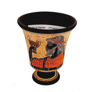 Pythagorean cup,Greedy Cup 11cm ,Shows God Dionysus - ifigeneiaceramics