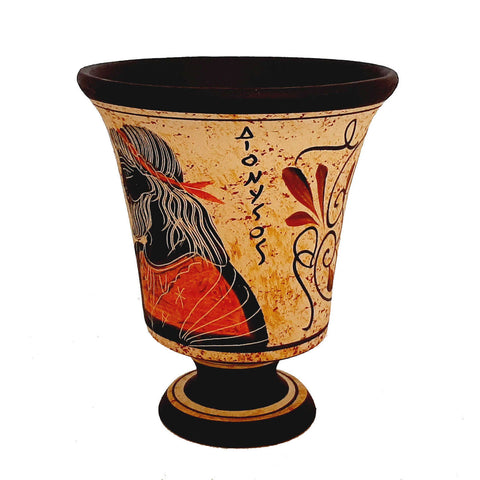 Pythagorean cup,Greedy Cup 11cm ,Shows God Dionysus - ifigeneiaceramics