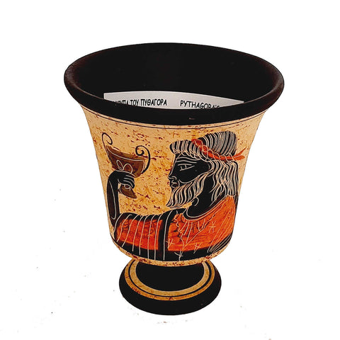 Pythagorean cup,Greedy Cup 11cm ,Shows God Dionysus - ifigeneiaceramics