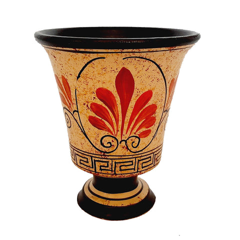 Pythagorean cup,Greedy Cup 11cm ,Yellow background,Shows Pythagoras - ifigeneiaceramics