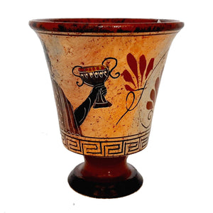 Pythagorean cup,Greedy cup 11cm,Multicolored,Showing God Dionysus - ifigeneiaceramics