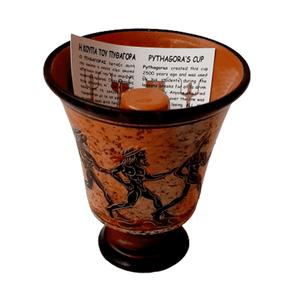 Pythagorean cup,Greedy cup 11cm,Multicolored,Shows Runners - ifigeneiaceramics