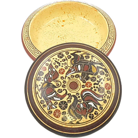 Pyxis 12,5cm ,Greek Corinthian art Pottery - ifigeneiaceramics