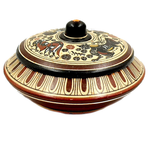 Pyxis 14cm ,Corinthian art,Greek Pottery - ifigeneiaceramics