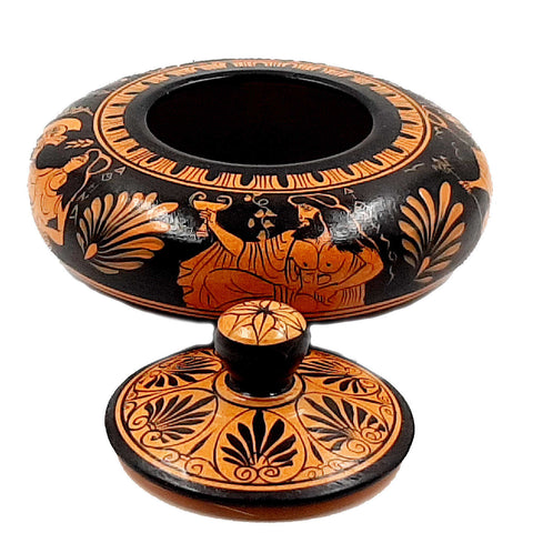 Pyxis 14cm,Greek Ceramic Red Figure Pottery,Olympian Gods - ifigeneiaceramics